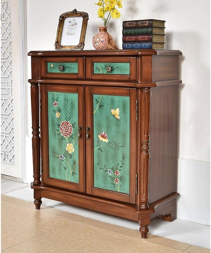 Pastoral Painted Retro Old Furniture Storage Drawer Sideboard C1791