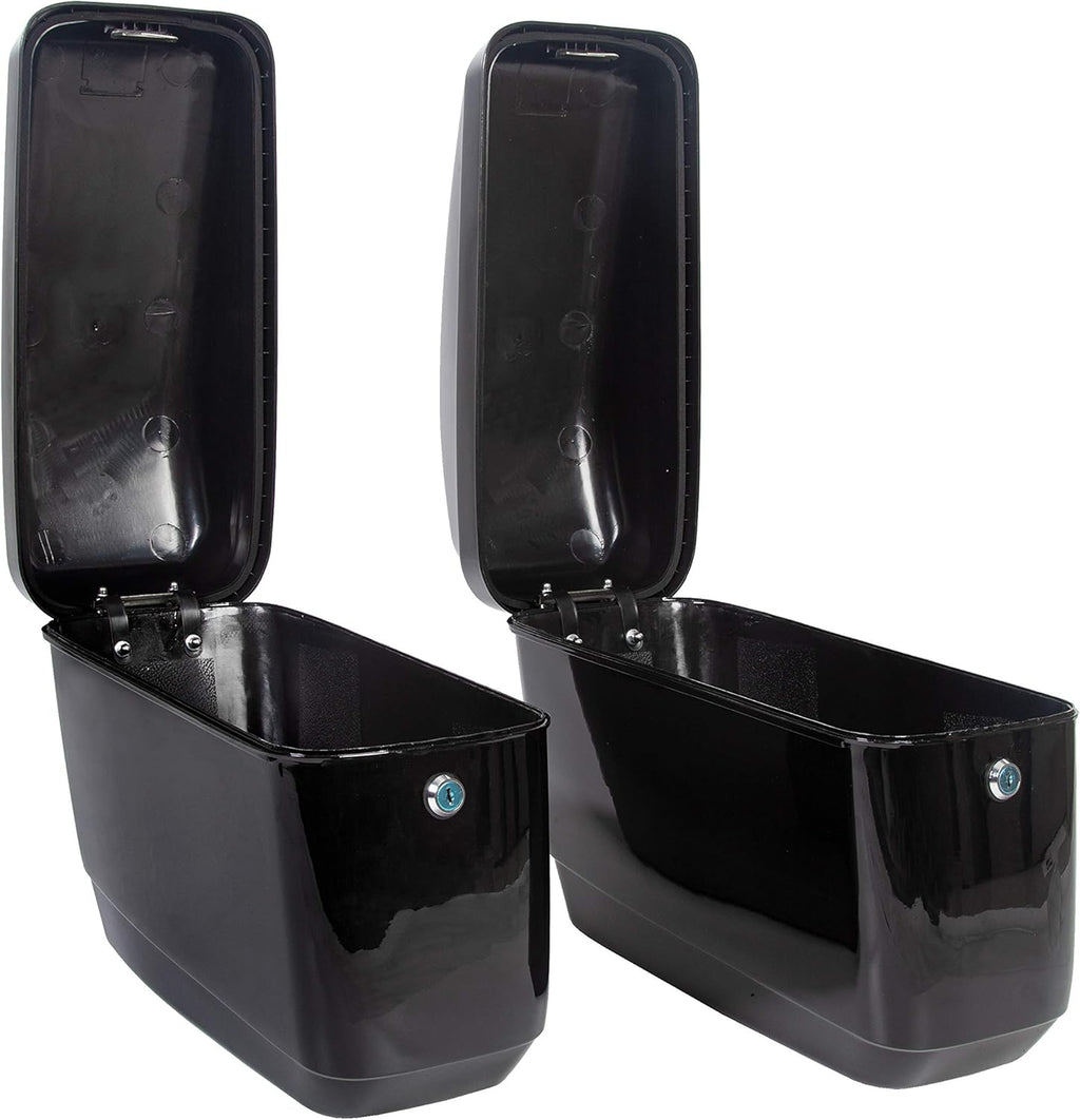 Hard Motorcycle Saddlebags with Mounting Kit Black Z158