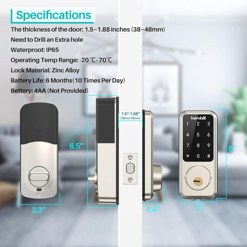 Smart Lock with Touch Screen Keypads and App Control A514580
