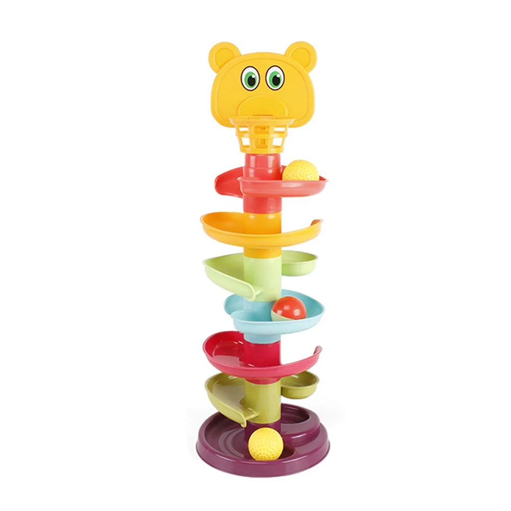 Kid Track Sliding Ball Tower Toy Stacking Toy with 3 Balls R6421