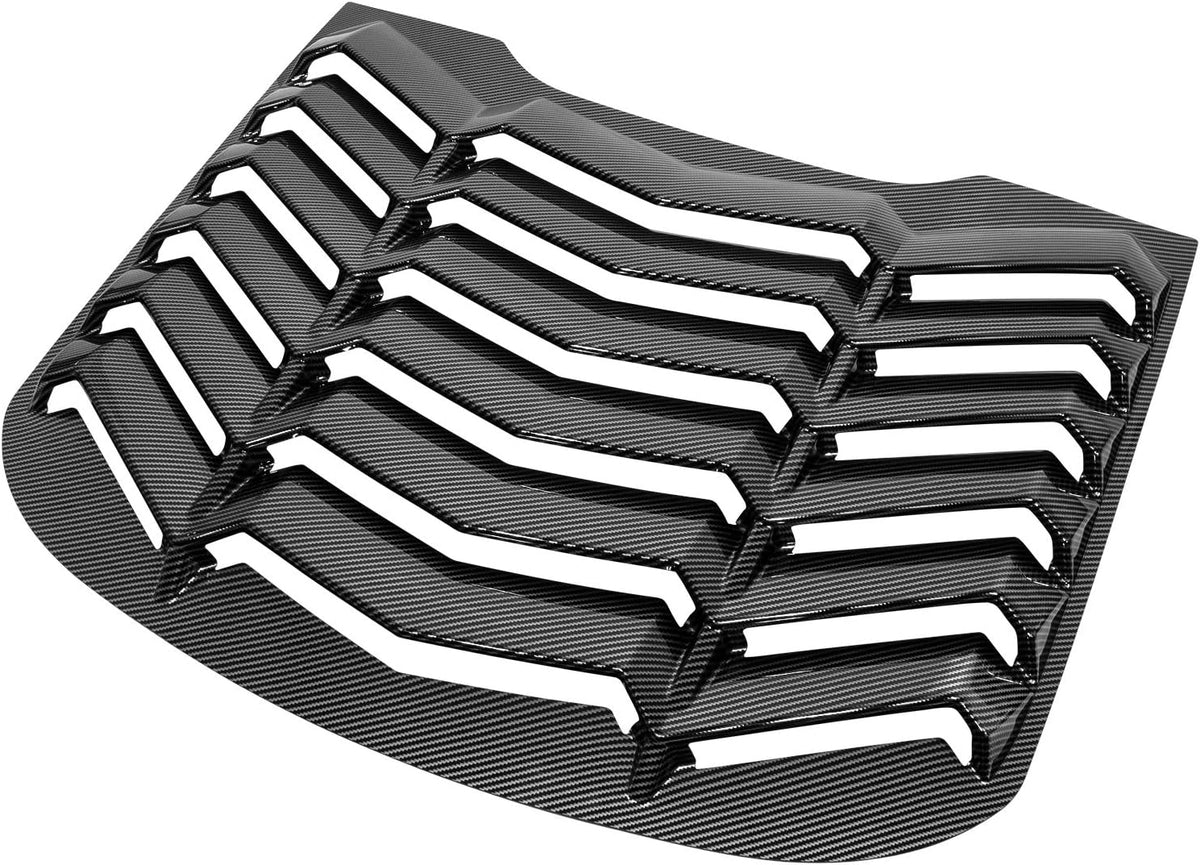 Rear Window Louver Windshield Sun Shade Cover ABS Glossy Carbon Fiber L1202
