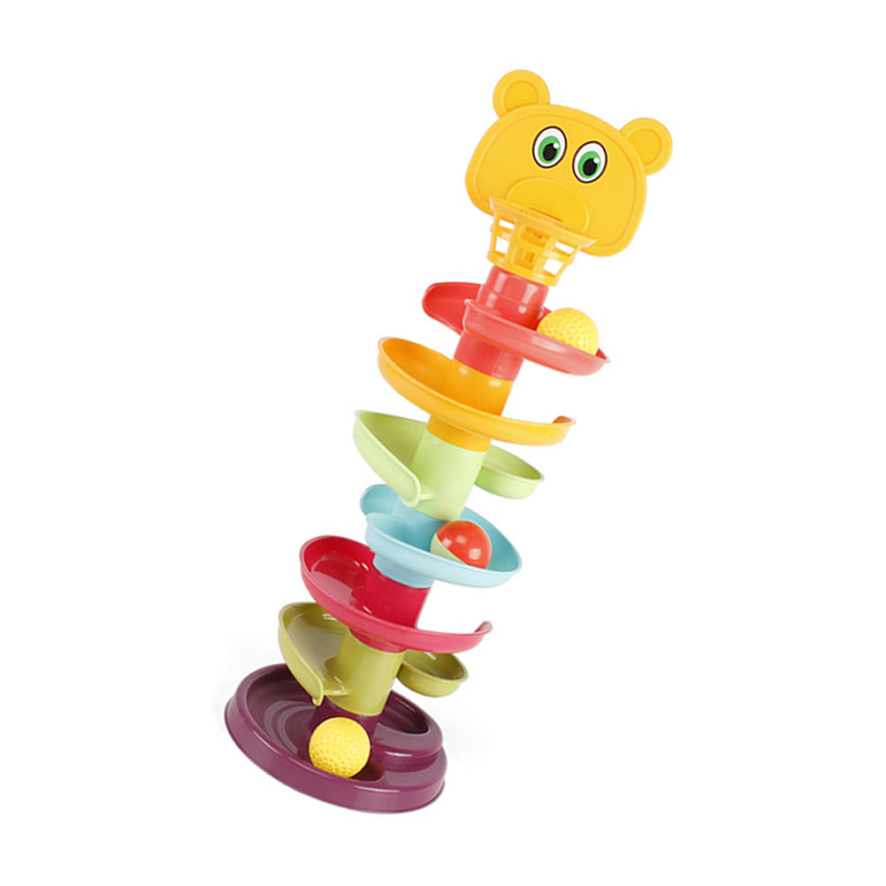 Kid Track Sliding Ball Tower Toy Stacking Toy with 3 Balls R6421