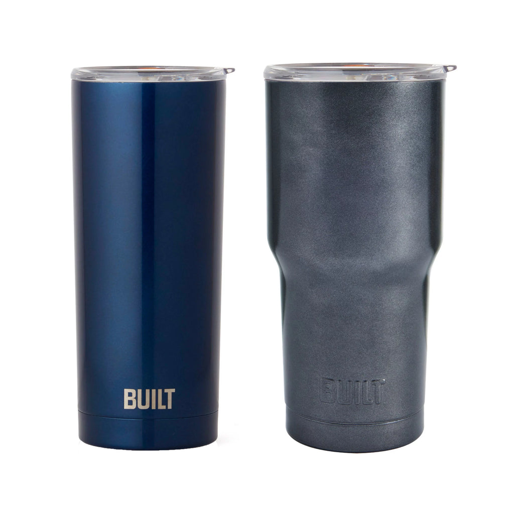 Set of 2 30-Ounce and 20-Ounce Double Wall Stainless Steel Tumblers P1806