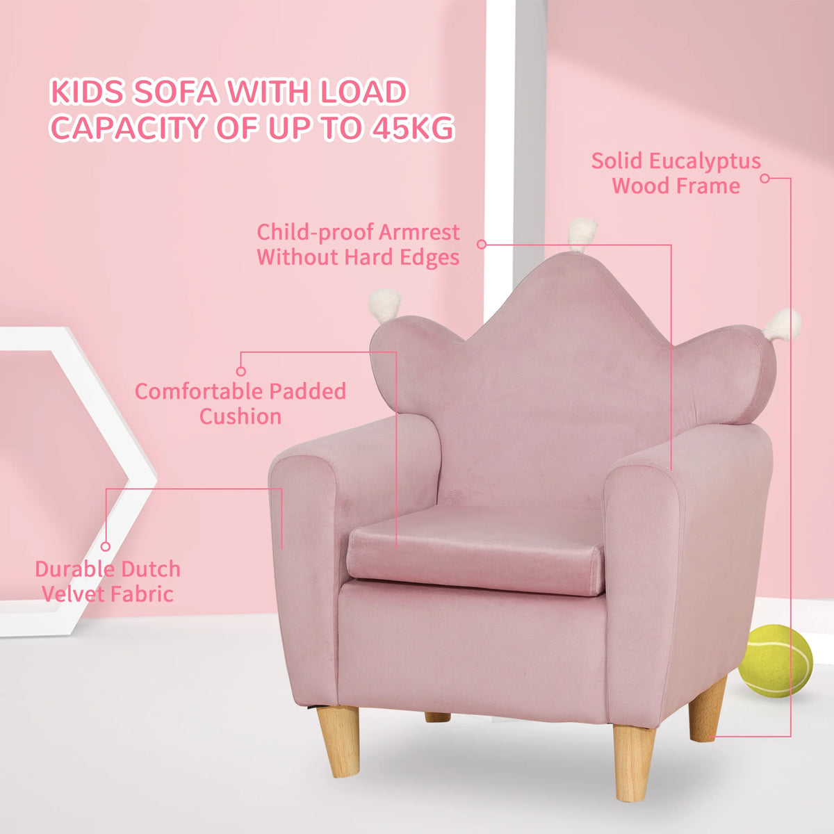 Pink Kids Sofa Chair U3278