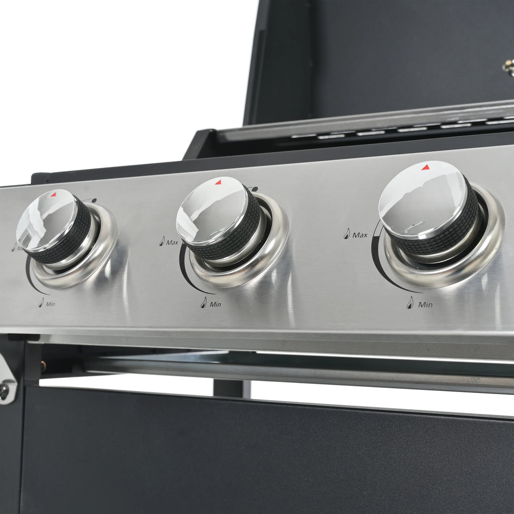 3 Burner Portable Propane Gas Grill Stainless Steel Black K883752