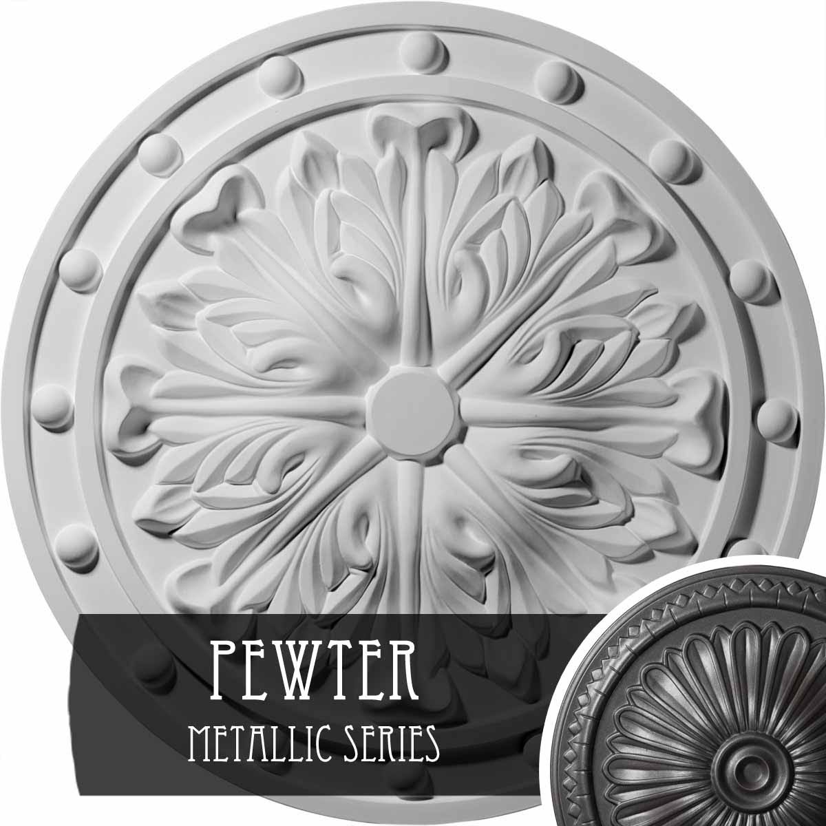 Hand-Painted Pewter Ceiling Medallion J152272
