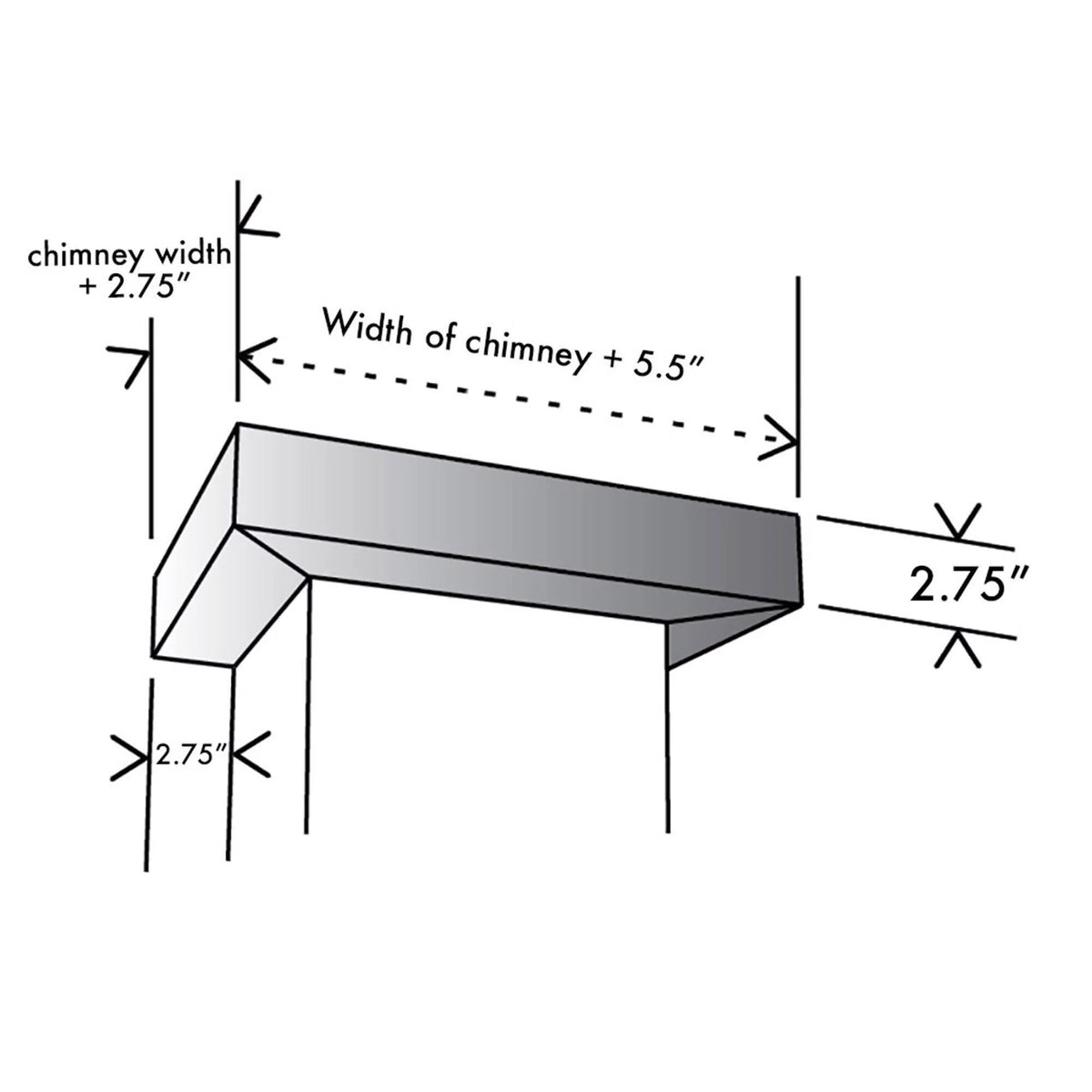 Crown Molding Profile for Wall Mount Range Hood C5613