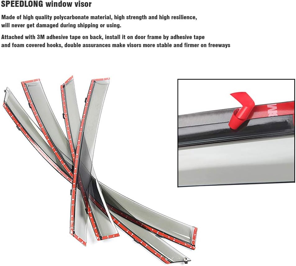 Car Window Visor Vent Shade Deflector Sun Rain Fog Guards F583904