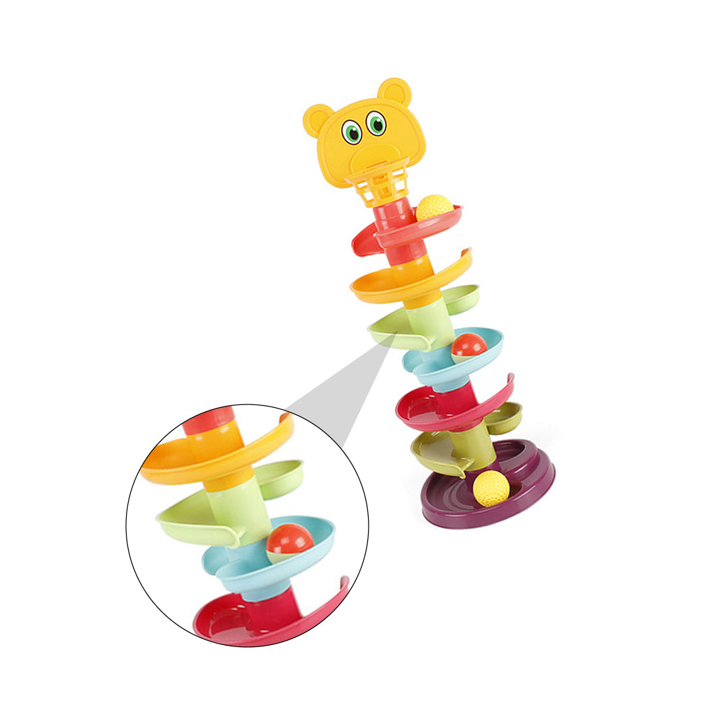 Kid Track Sliding Ball Tower Toy Stacking Toy with 3 Balls R6421