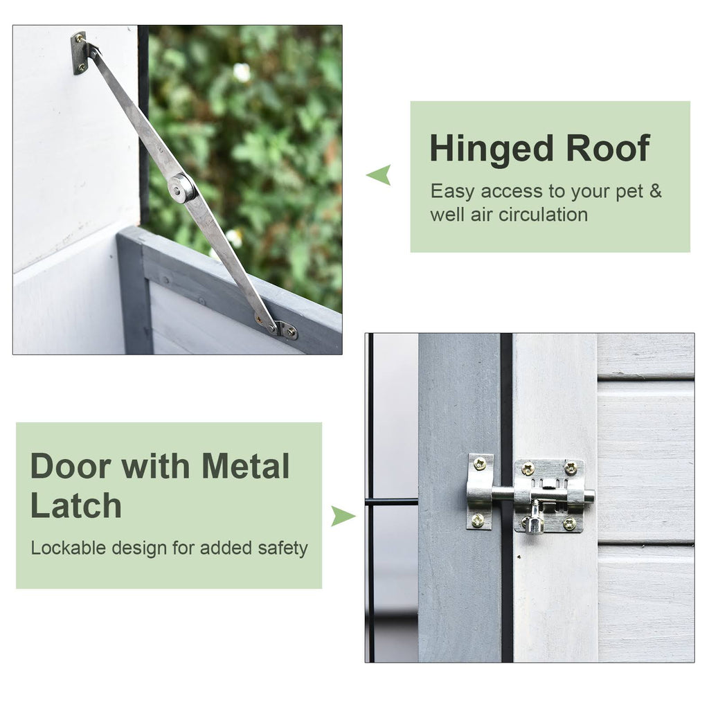Wooden Rabbit Hutch with Ramp T871561