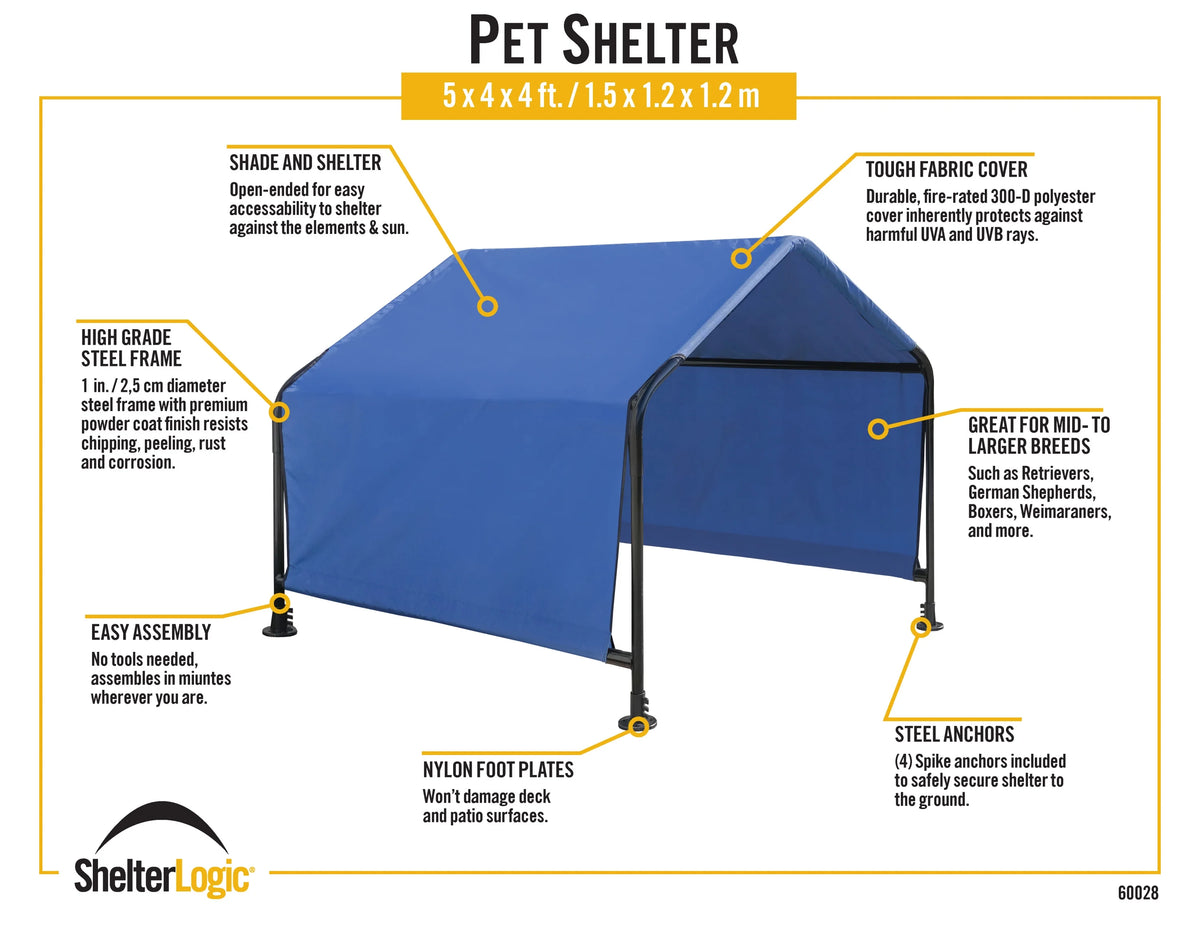 5' Outdoor Pet Shelter Canopy Shade Tent F560158