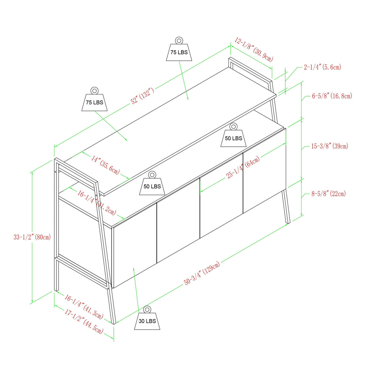 52-Inch Modern TV Stand Console J4095