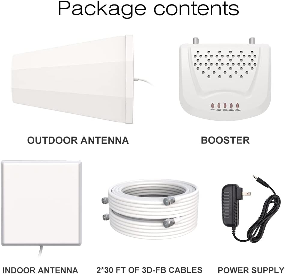 Cell Phone Signal Booster Kit for 3G/4G/5G LTE Data Up to 4,000 Sq ft G317