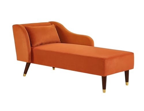 Grey Velvet Chaise Lounge with Tilting Backrest L81045