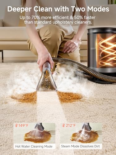 Portable Carpet Cleaner with Steam, 18Kpa Suction S89365