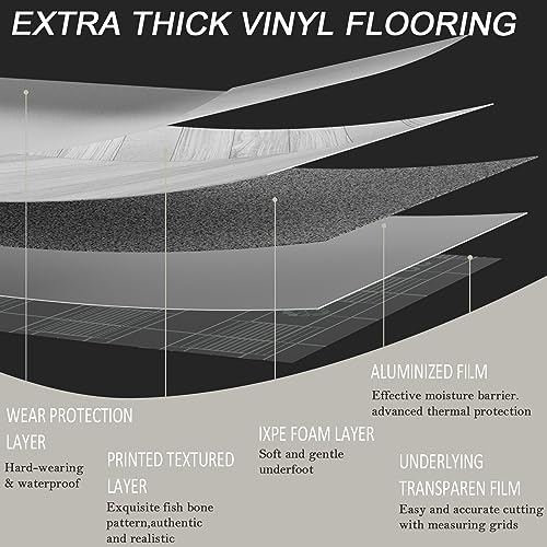 Light Wood Peel and Stick Vinyl Flooring Roll 23"x 393" 64 Sq.Ft O309