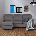 78.3x22 Wide Reversible Sofa Chaise Gray Polyester Blend W3018