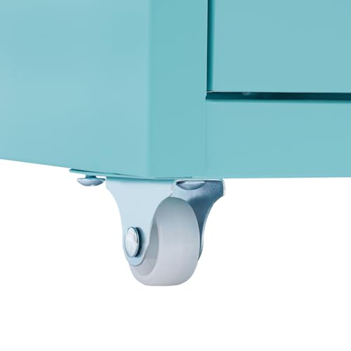 Grey Metal 5 Drawers File Storage Cabinet with Wheels S813545