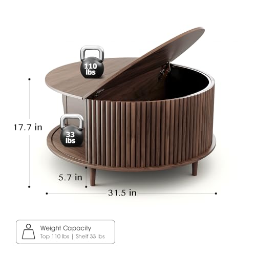 Lift Top Coffee Table with Storage Shelf W5268