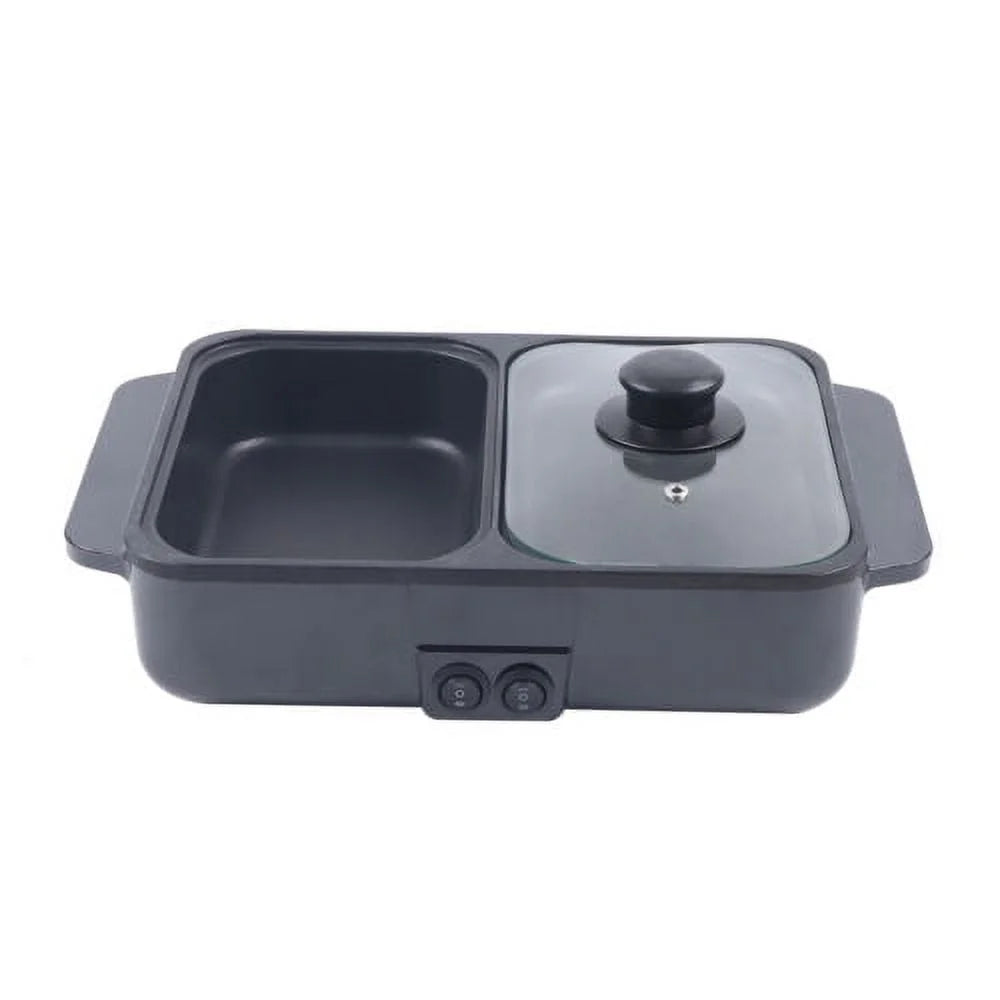 2 in 1 Non-Stick Electric Hot Pot BBQ Grill Pan 110V Y48440