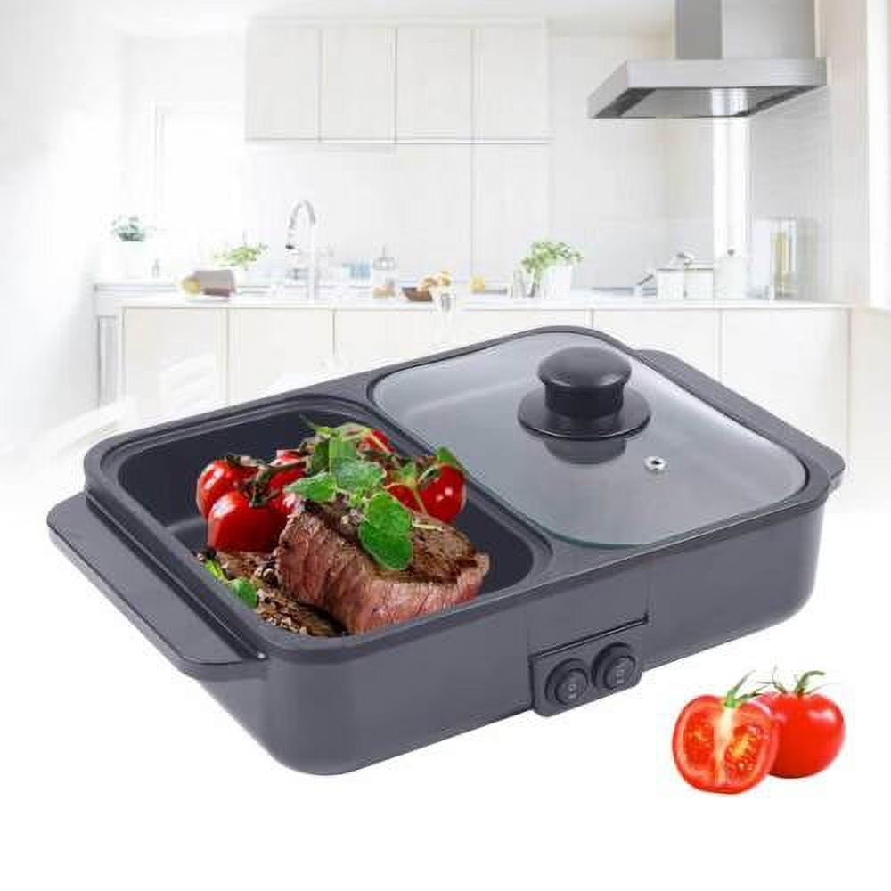 2 in 1 Non-Stick Electric Hot Pot BBQ Grill Pan 110V Y48440