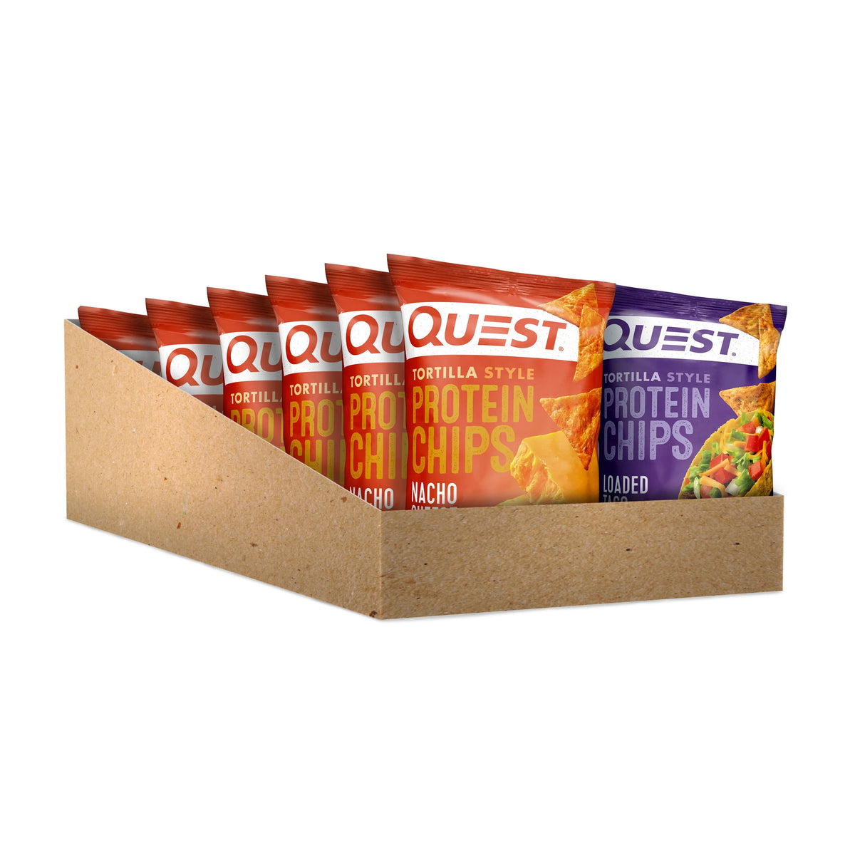 Nacho Cheese and Loaded Taco Tortilla Style Protein Chips Variety Pack, 12 Count R245