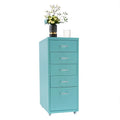 Grey Metal 5 Drawers File Storage Cabinet with Wheels S813545