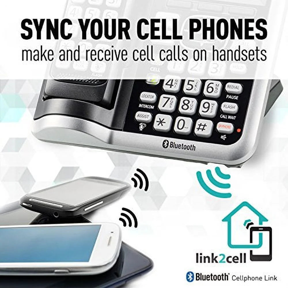 DECT 6.0 Expandable Cordless Phone System with Answering Machine - 3 Handsets T36480