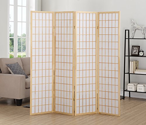 Natural 4 Panel Room Divider C9631