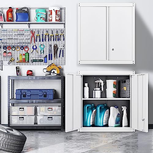 Metal Wall Cabinet with Doors and Adjustable Shelf Y511897