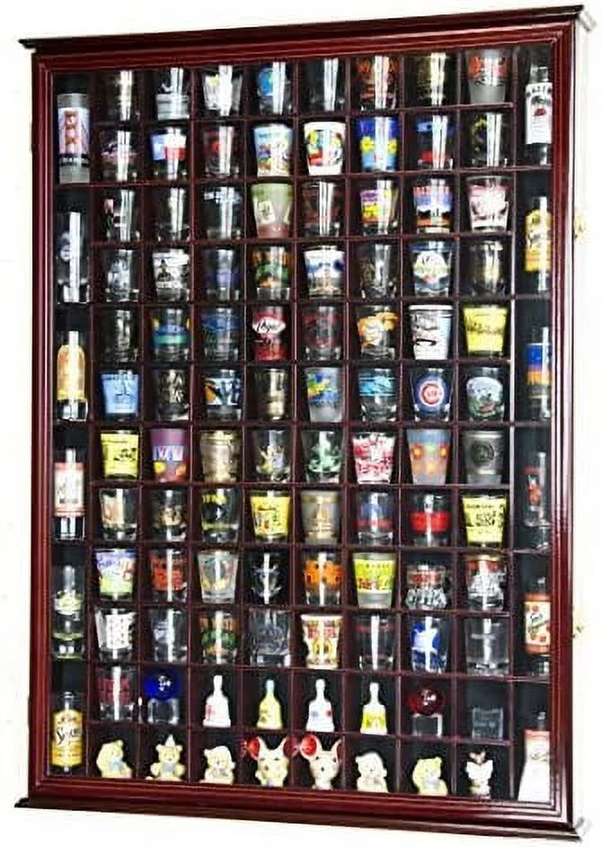 Cherry Shot Glass Display Case with Lockable Door C21093