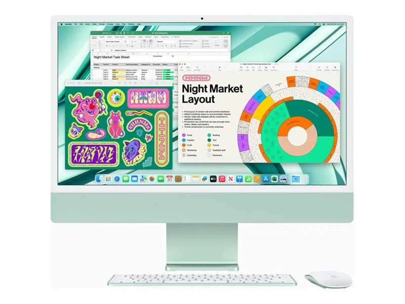 iMac with 4.5K Retina display - All-in-one - M3 - RAM 8 GB - SSD 256 GB - 10-core GPU - 24" 4480 x 2520 I392