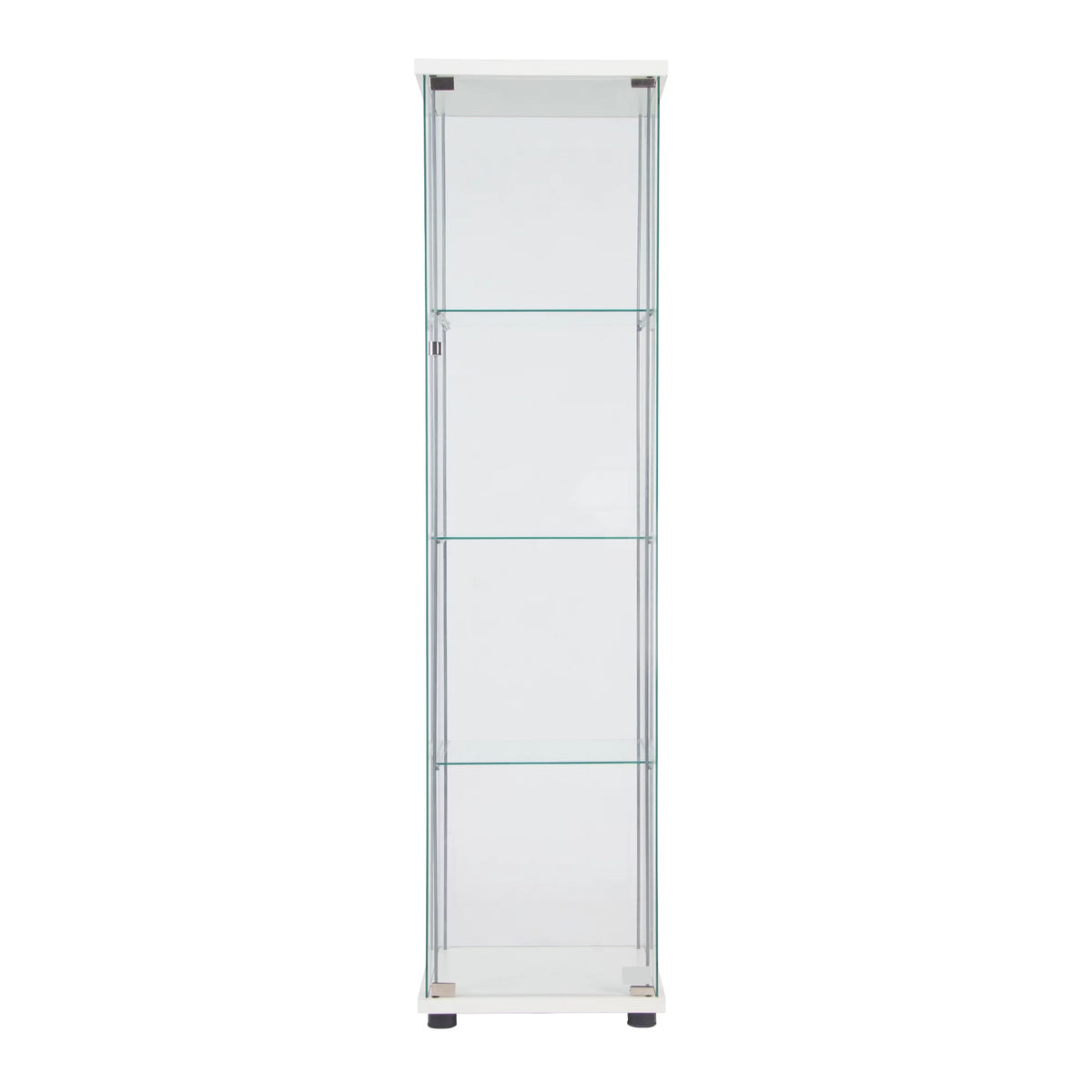 White One Door Glass Display Cabinet with 4 Shelves O90101