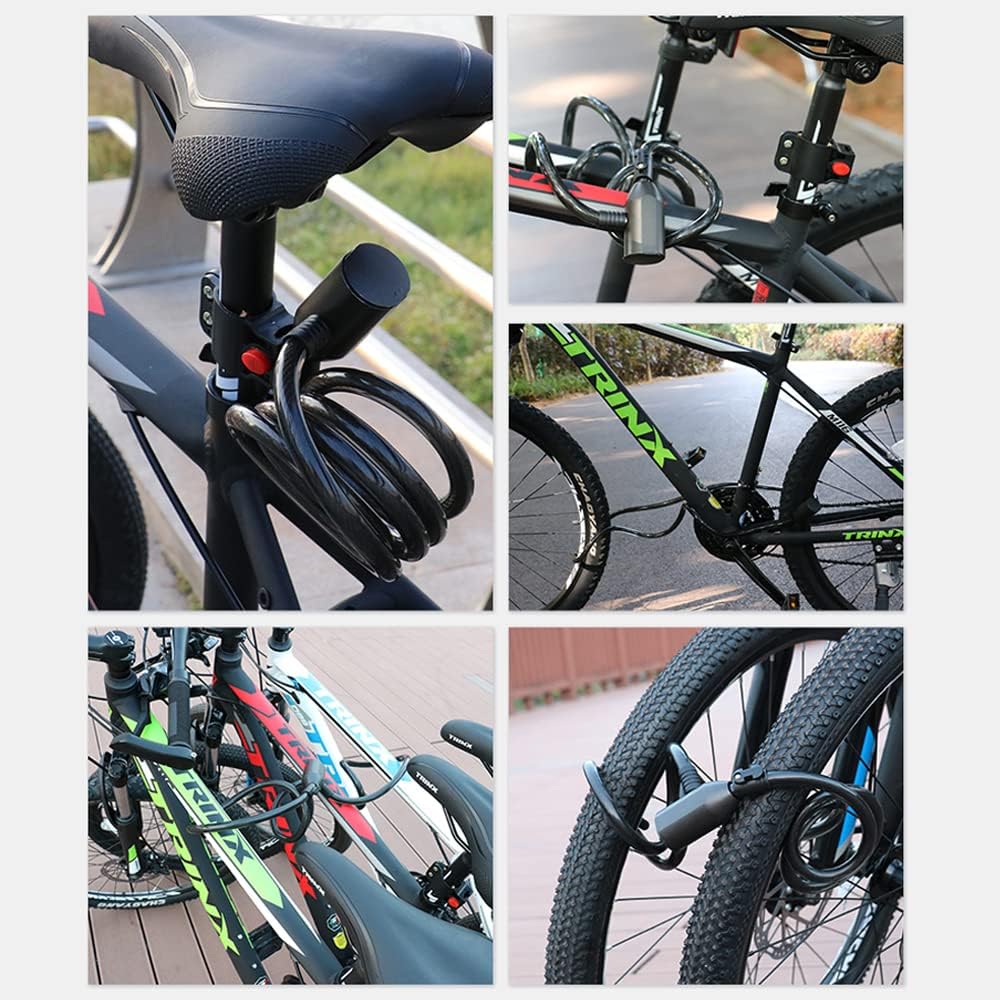 Fingerprint Keyless Steel Cable Bicycle Lock, Pack of 2 V851