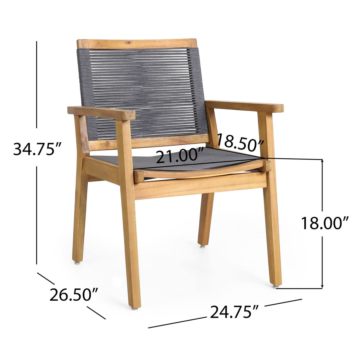 3PC Patio Acacia Wood Chat Set Z468413