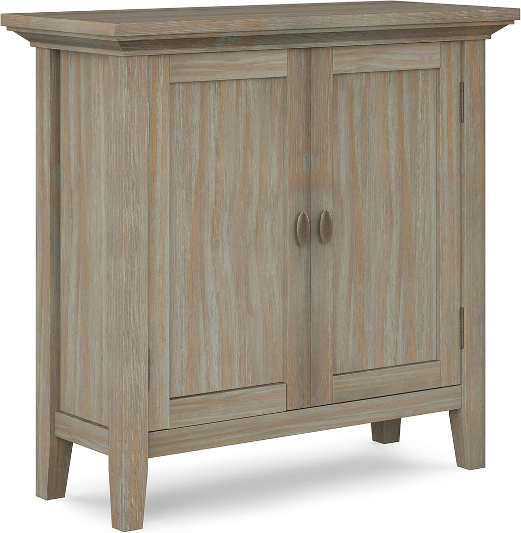 Distressed Grey Solid Wood Low Storage Cabinet Y99139