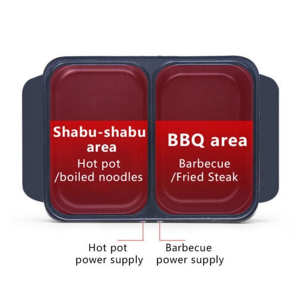 2 in 1 Non-Stick Electric Hot Pot BBQ Grill Pan 110V Y48440