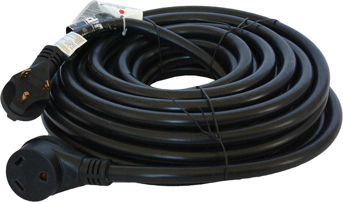 50 Feet Black 30 Amp RV Power Extension Cord Pack of 2 U563567
