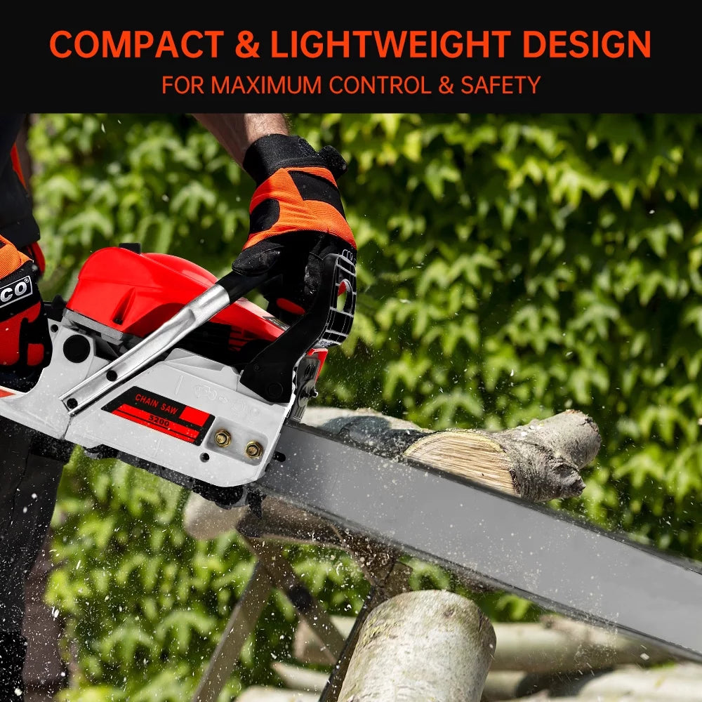 Gasoline Chainsaw with 22 in. Bar 52CC 2-Cycle Gas Powered U6028