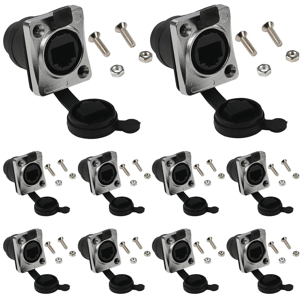 10PCS IP65 Waterproof RJ45 Cat5/5e/6 8P8C Female to Female Connector R492