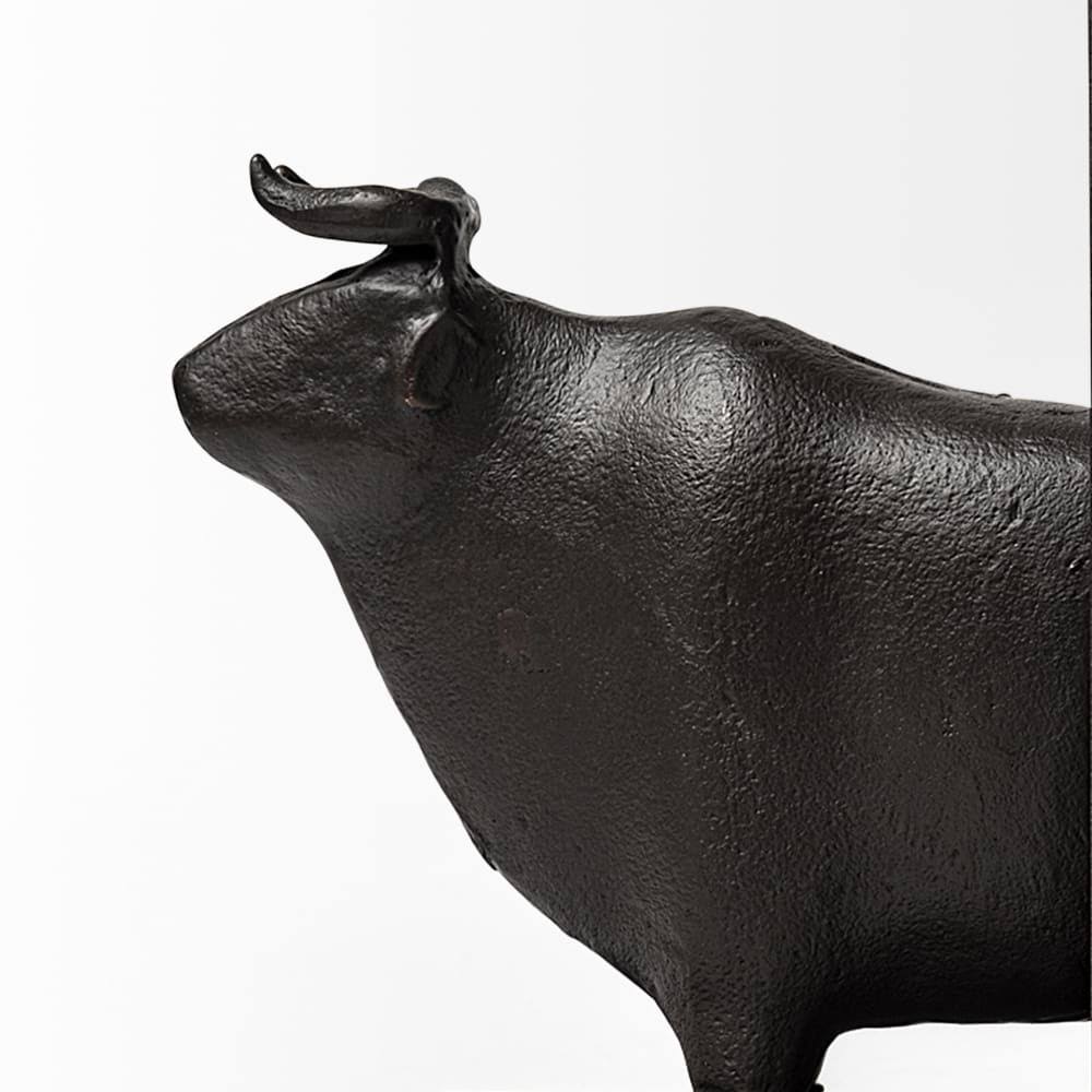 Black Cast Aluminum Bull Bookends Set of 2 D34466