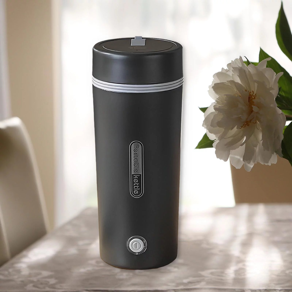 Black Insulated Portable Electric Hot Water Kettle N63577