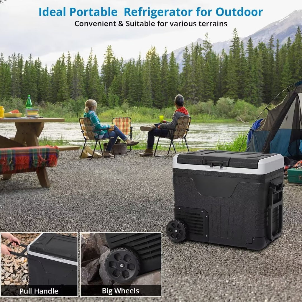 12 Volt Portable Car Refrigerator Freezer 53 Quarts Black H590