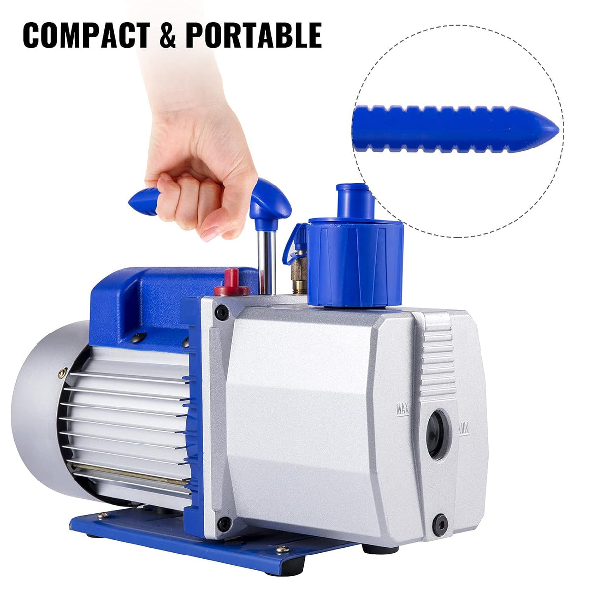 9 CFM 1 HP Single Stage Air Conditioning Vacuum Pump 110V 5PA Rotary Vane Vacuum Pump K2227