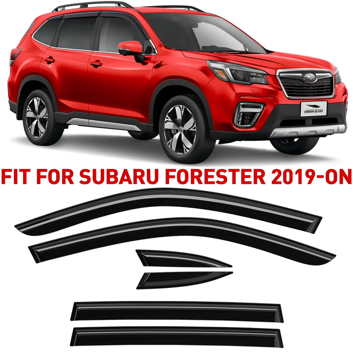6 Pieces Glass Rain Guards for Subaru Forester D3919