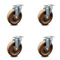 Phenolic Swivel Caster Set of 4 with 6x22 Wheels Z363