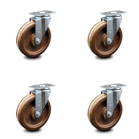 Phenolic Swivel Caster Set of 4 with 6x22 Wheels Z363