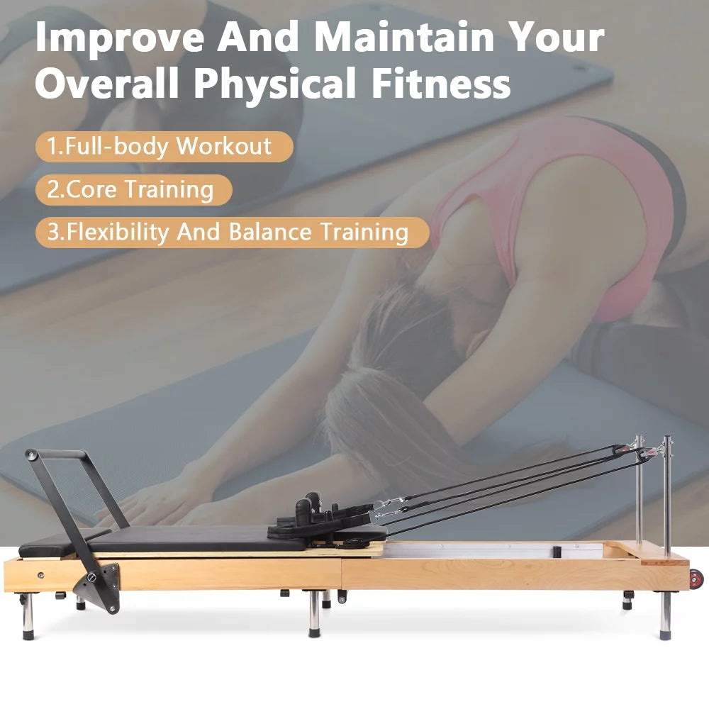 Pilates Reformer with Reformer Box, Cardio Rebounder, Padded Jump Board V25222