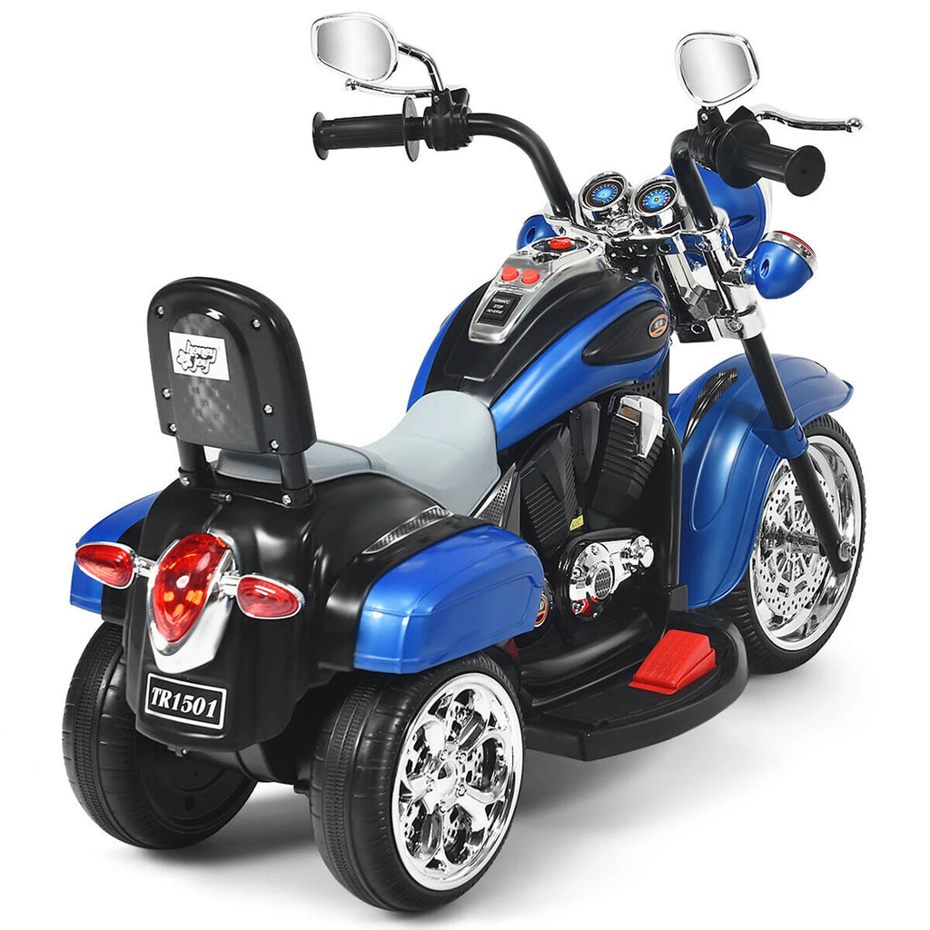 6V Kids Ride On Motorcycle 3 Wheel Trike with Headlight White M227662
