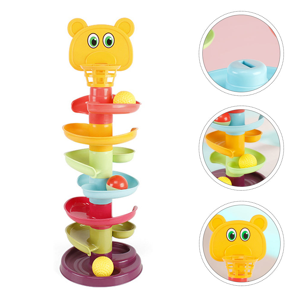 Kid Track Sliding Ball Tower Toy Stacking Toy with 3 Balls R6421